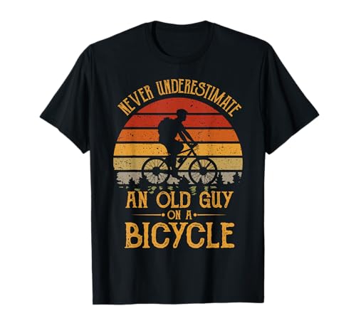 Amazon Trendy Creations Gifts Vintage Never Underestimate An Old Guy On A Bicycle Cycling T-Shirt - Men's Cycling Enthusiasts - Black - Small - Short Sleeve - Classic Fit - Cotton 60%, Polyester 40% #ad