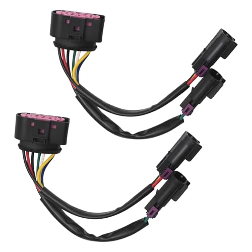 Anxingo 2Pcs Quad Housing to Projector Headlight Conversion Harness, Replacement for Dodge Ram Truck 2009-2018, Replacement for Ram Headlight Harness