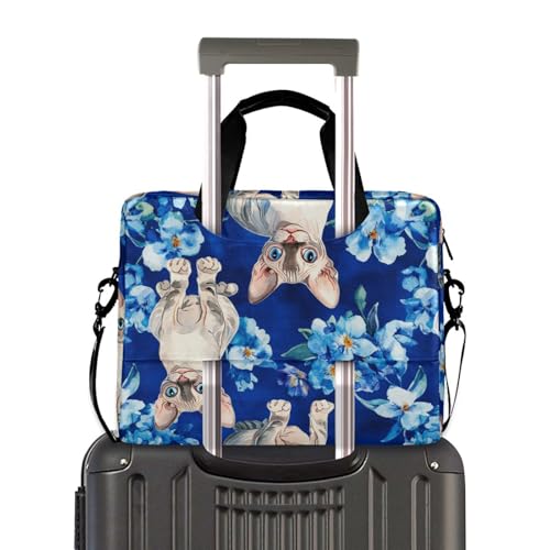 Maletín para laptop 15.6 pulg azul con estampado gato miniatura 4
