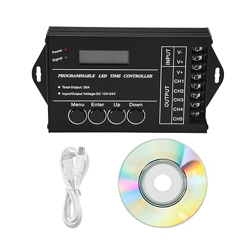 Quystetes Controlador Led Rgb Programable Por Tiempo Tc420 Regulador de Tiempo Led 5 Canales Dc12V-24V