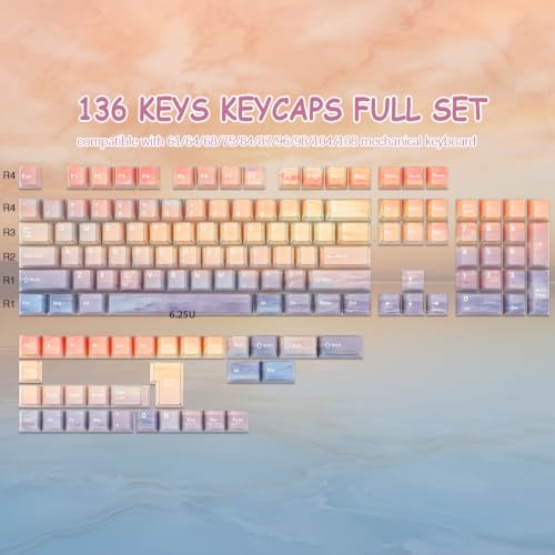 Image of Tsungup Custom Keycaps,137 Keys Cherry Cool Key Caps Keyboard Keycap Set