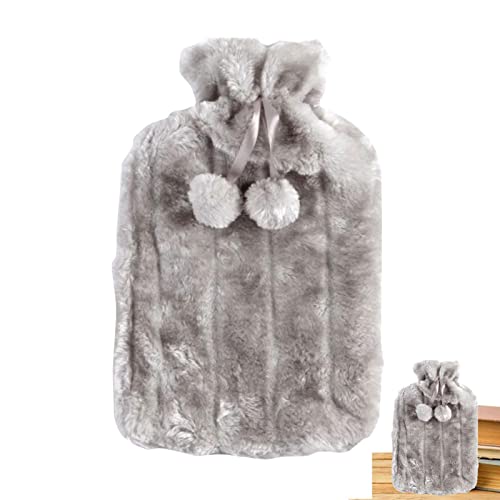 Hot Water Bottle, 2 Liter Faux Plush Hot Water Bottle, Hot Water Bottle Water Bottle Softcover for Long-Lasting Comfort Sleeves
