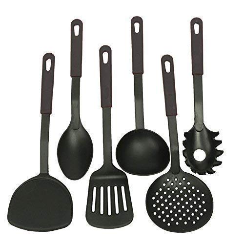 Mforall 6 Pcs/Set Nylon Heat-Resistant Nonstick Spoon Spatula Turner Scoop Kitchen Cooking Utensil Tools Set