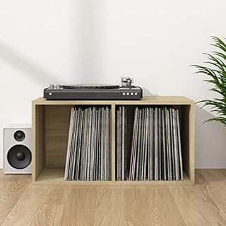 APCSA Meuble de rangement en vinyle Chêne Sonoma 71 x 34 x 36 cm - Les Beatles, Paul McCartney, John Lennon, RIngo Starr, George Harrison