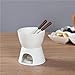 Sizikato Pure White Porcelain Chocolate Fondue Set, 10 Oz, Set of 2