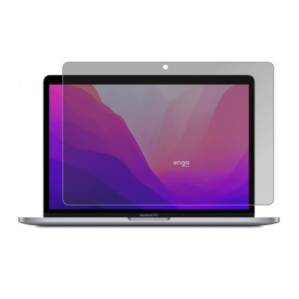 Engo Apple Macbook Pro M2 13.3 İnç İle Uyumlu Hayalet Ekran Koruyucu Notebook, Yandan Görünmeyen Anti-Spy Gizlilik (Privacy) Laptop Koruması, 9H Temperli Nano Kırılmaz Esnek Cam 16:10
