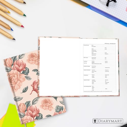 Image of Hard Bound Notebook for Girls & Women | A5 Ruled Journal | 192 Pages | 80 GSM Premium Paper | Designer Laminated Cover | Ribbon Bookmark | Notebook for School, College, Office, Journaling & Note Taking (DM4021)