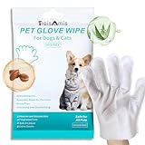 TroisAmis Thick Pet Glove Wipes for Dog & Cat Unscented, Cleaning & Deodorizing Grooming Gloves Wipes, No-Rinse Grooming Wipe for Daily Care and Travel, Ears Face Paws Butt Clean,Hypoallergenic&Gentle