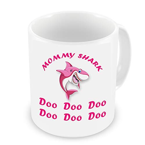 GrassVillage Mummy Shark Doo Doo Doo Mug, Cup, Funny Novelty Gift Birthday Xmas Mothers Day Gift Mug