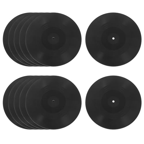 LIFKOME 12個 レトロ黒製コースター 耐熱で滑らかな表面 コーヒー 紅茶 飲料用デスクトップ 車載に