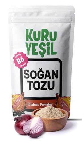 Kuru Yeşil Doğal Soğan Tozu - Katkısız, Yerli Üretim, Yoğun Aromalı, Vegan & Glutensiz Baharat - Toz Soğan Kuru Sebze Baharatı - 100 g