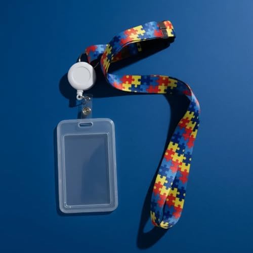 Genérico Cordão Autismo Quebra Cabeça + Porta Crachá Clip + Porta...