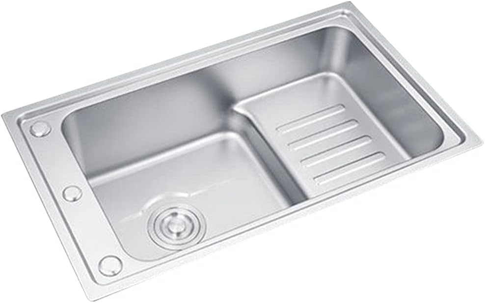 Bar Sinks Double Bowl Stainless Steel Square with Drainer and Basin in Basin Sound-Absorbing Design Bar Sinks Home Improvement