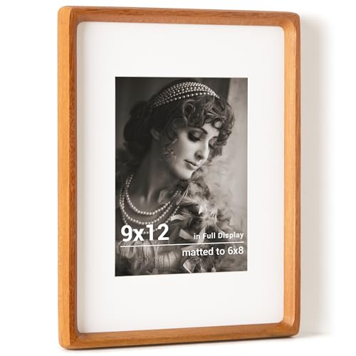 Fun Memories 9x12インチ 写真フレーム 米国調達チーク材フォトフレーム HD強化ガラス付き