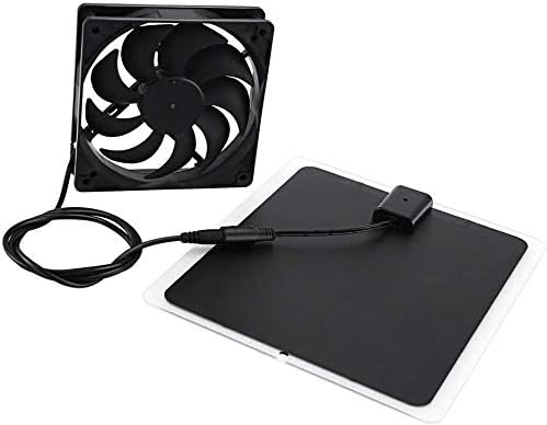ZUZZEE Solar Panel Powered Fan Mini Ventilator IP65 Waterproof 10W 12V Solar Exhaust Fan for Dog Chicken House Greenhouse RV Roof Quietly Cools and Ventilates