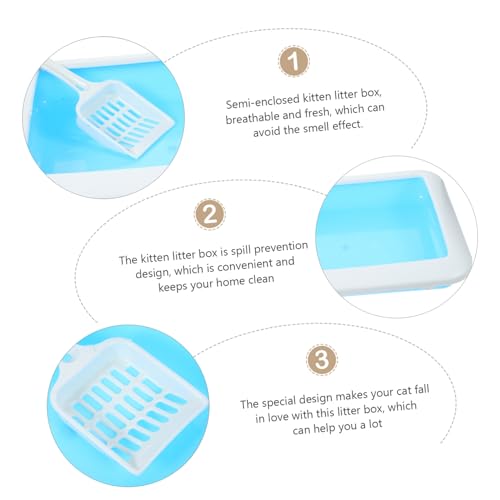 VANZACK 1 Peça Caixa De Areia Para Gatos - Bandeja De Plástico Para Banheiro De Gato Cocô De Gato Ar