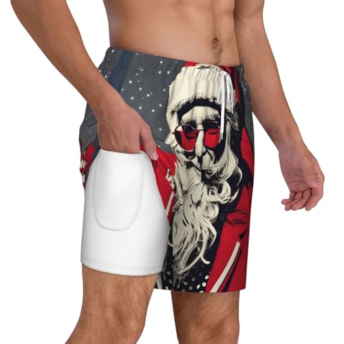 Bañador de hombre con estampado de Papá Noel transpirable casual 6