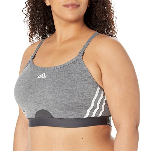 Brassière de sport femme grande taille Adidas 1X gris anthracite chiné