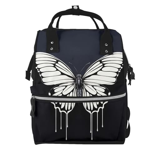 Sac à dos à langer pour femme grand volume et sac à dos pour maman décontracté papillon