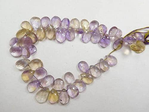 Perles améthrine taillées poire contre les bijoux ternes fil de 7 pouces