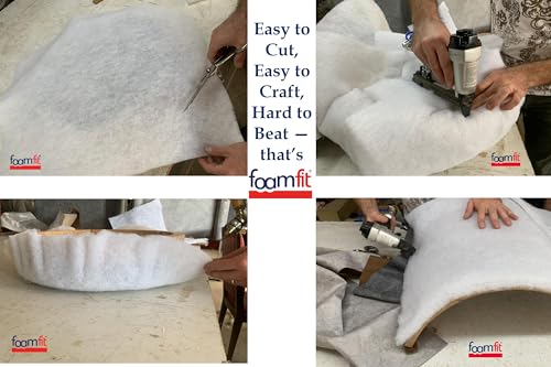 FoamFit Dacron Upholstery Quilt Batting - Thin Loft 0.5 Ounces per Square Foot - 1 Yard 36 Inch Wide - Wadding Bonded Polyester Fiber for Quilting - Cushions Wrap, Padding, Filling, Stuffing - Crafts