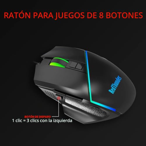Miniatura 5 de Redthunder G30 Teclado Y Ratón Mecánicos Rgb Para Juegos Con Una Sola Mano, 2 Teclas Macro Incorporadas 7 Teclas Programables, 35 Teclas Anti-Ghosting, Ergonómico Para Pc Mac Ps5 Xbox One Gamer