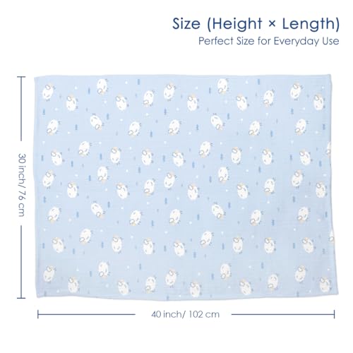 Image of SANDJEST Little Sheep Minky Muslin & Dotted Blanket 30x40 in Gift for Holiday, Gender Reveal Party, Hospital Visit, Baptism