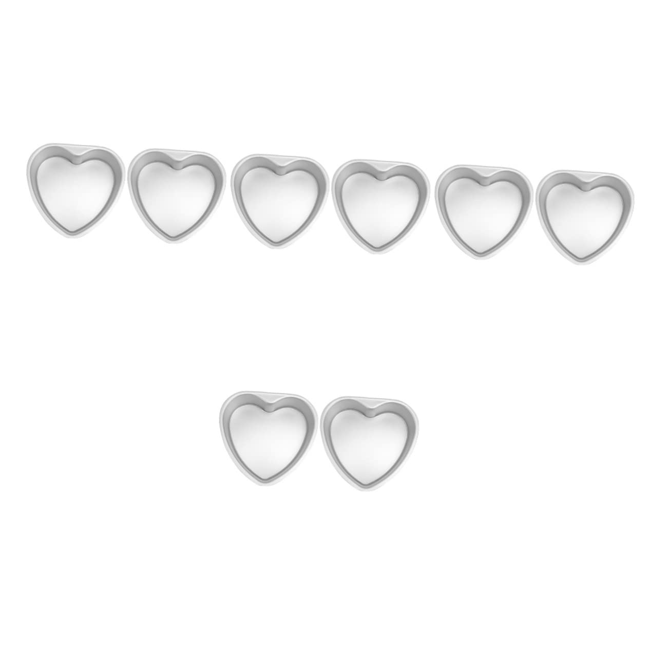 MAGICLULU 8pièces Moules à Gâteau Métal Forme De Cœur Pour Pâtisserie Moules Antiadhésifs Pour Gâteaux Miniatures Et Boulangerie