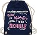 Shirtracer Schulkind Einschulung und Schulanfang - Tschüss Kindergarten Große Mädchen - Unisize - Navy Blau - turnbeutel mädchen kindergarten - WM110 - Turnbeutel und Stoffbeutel aus Baumwolle