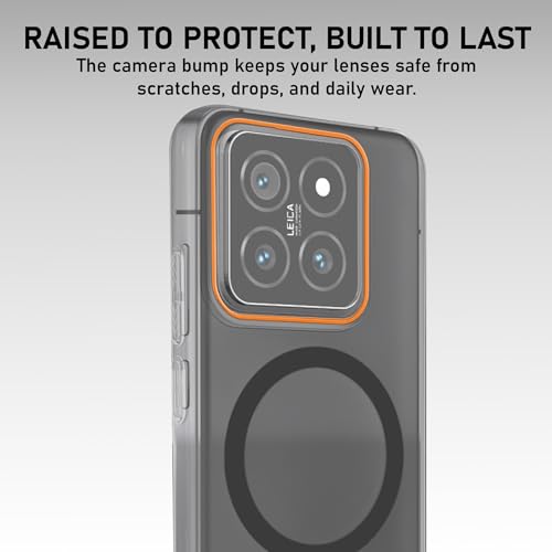Image of Compatible for XIAOMI 14 5G Frosted Translucent Hard Back | Only Compatible with Wireless Magnetic Accessories | Thin and Slim Magnetic Back Cover (Black)