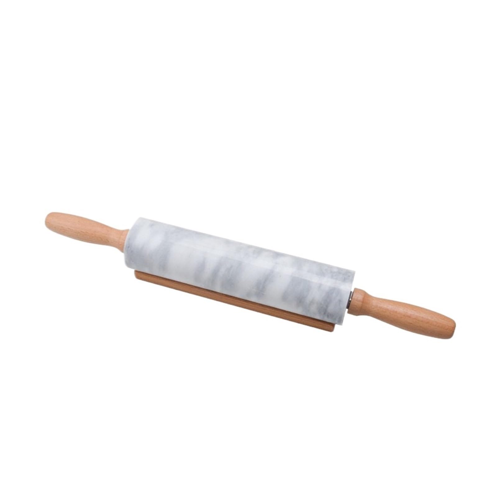 Pratico mattarello con manico in legno, superficie liscia e antiaderente, rullo for impasto base portaoggetti, stendi biscotti a bastoncino(S)