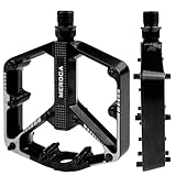 Luazvilkpsar Pedali Bici, Pedali Piatti 9/16" Lavorati a CNC, Pedal Lega di Alluminio, Pedal Flat Mtb con Cuscinetti Sigillati, Impermeabile, Antiscivolo, Antipolvere, per Mountain Bike Bici da Strada
