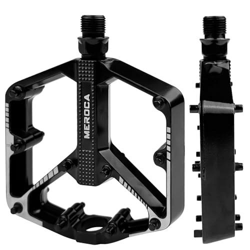 Luazvilkpsar Pedales de Bicicleta, Pedales Planos CNC de 9/16”, Pedales Bicicleta Aleación de Aluminio Rodamiento du Sellado, Plataforma Antideslizante, para Carretera, Bicicleta de Montaña
