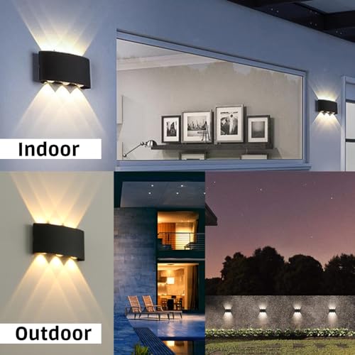 Image of One94Store LED Outdoor Wall Light Pack of 2 | Warm White (WW) 3 -Way Wall Lamp | Aluminium Body, Rainproof & Shockproof, Decorative Step /Pathway /Patio Light Fixture with 3 Month Warranty