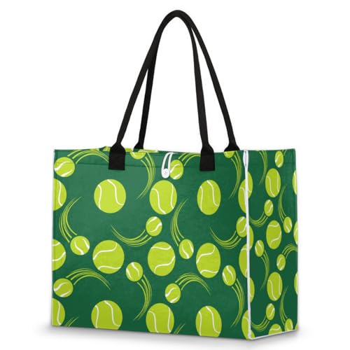 Green Baseball Sports Tote Bag for Women Large Beach Bag Reusable Tote Bags for Work Travel Beach Shopping