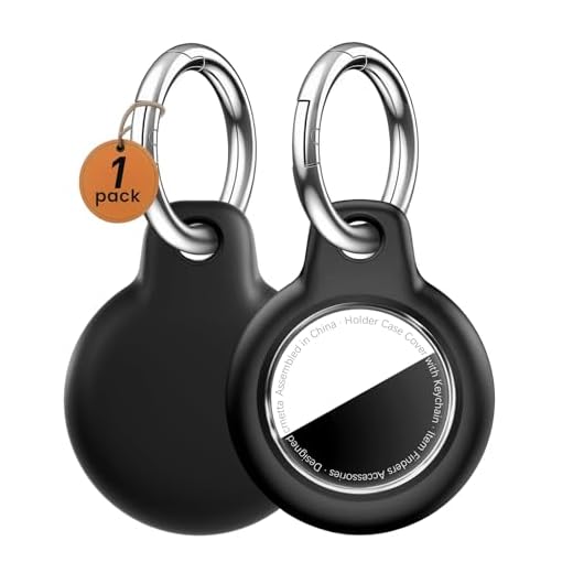 CMETTA Waterproof Case for AirTag 2nd Generation (2026) & 1st Gen, Ultra-Thin PC Hard Shell Holder with Swivel Buckle, Keychain for Apple for Air Tags, Luggage, Bags, Keys, Pets, Black