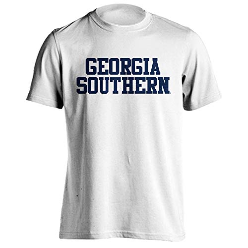 Sport Your Gear Georgia Southern Eagles Classic Stacked Collegiate Wordmark Short Sleeve T-Shirt, X-Large, White
