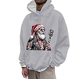 Generisch Jersey de Navidad para hombre, sudadera con capucha de Navidad Ugly Jersey estampado 3D divertido casual suéter de Navidad sudadera grande con bolsillo Navidad manga larga sudadera con