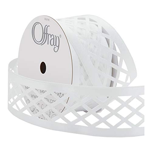 Offray, White Lattice Craft Ribbon, 1 1/2-Inch, 1-1/2 Inch X 9 Feet #TOP1