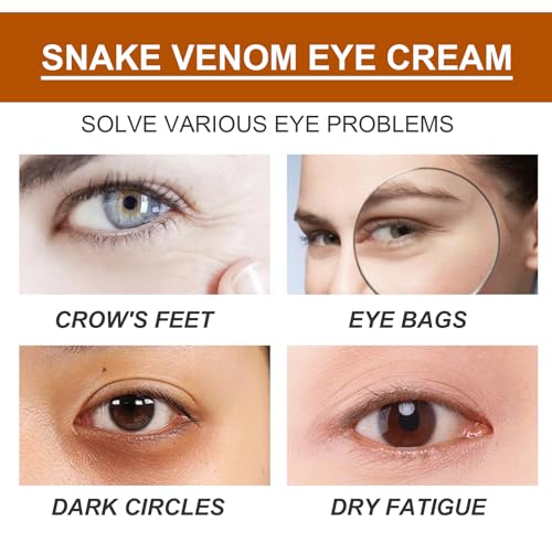 Snake Venom Eye Cream - Anti Wrinkle Eye Cream For Puffiness + Wrinkles, Brightening Under Eye Cream, Diminishing Deep Wrinkles Dark Circle Eye Cream, Eye Bag Treatment For Men And Women, 30g - Image 4
