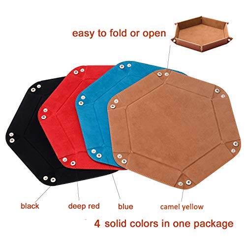 Shyvia Dice Tray For Rpg Dnd Table Games Metal Dice Rolling Tray Holder Dice Storage Box Larger Size Double Sided Folding Pu Leather And Velvet 4 Pieces #TOP5