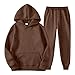 Youth Hoodie Sweatshirt Boys Girls Hooded 2 Piece Outfits Hoodies for Teen Girls Fashion Fleece (Brown, 9-10 Years)