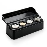 SINGARO Coin Holder for Car, Coin Change Organizer Compatible with Coins of Different Sizes, Dash-Mounted Holder Suitable for Most Cars, Trucks(Black)