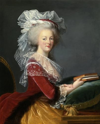 Peinture Marie Antoinette au livre : l'élégance d'une toile classique pour votre foyer