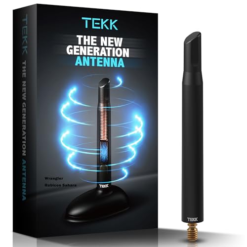 TEKK Short Antenna Compatible with 2007-2025 Jeep Wrangler/JK/JL/JKU/JLU/Rubicon/Designed for Optimized FM/AM Reception / 4.8 Inches