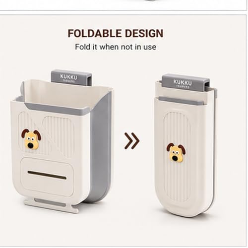 Image of AILTEC KUKKU TRADERS Hanging Dustbin for Kitchen Cabinet 10L | Foldable PP Waste Bin with Wide Opening | Bag Storage Dispenser for Kitchen Bathroom and Office