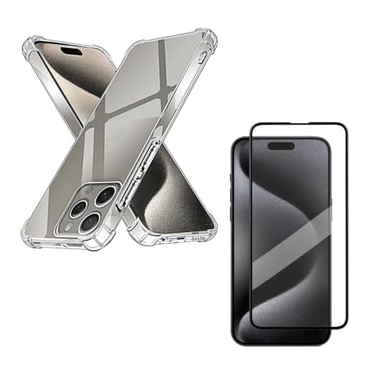 Kit Capa Capinha + Película de Cerâmica Premium 9D Para iPhone 15, 15 Plus, 15 Pro, 15 Pro Max - (Hard Glass Store) (iPhone 15 Plus (6.7))
