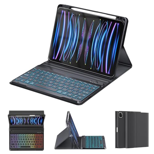 Keyboard Case for iPad Pro 12.9 (6th Generation 2022) - Detachable BT Backlit Magnetic Keyboard with iPad Pro 12.9 inch 5th / 4th Gen 2021 2020, Built-in Pencil Holder, Smart Cover(Black)