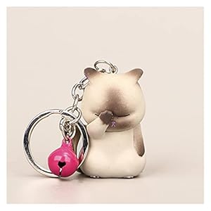 Hongtai Schattig verlegen kat sleutelhanger mollig kitten sleutelhanger kleine sieraden tas decoratie sleutel opbergtas dier sieraden (Color : 2)