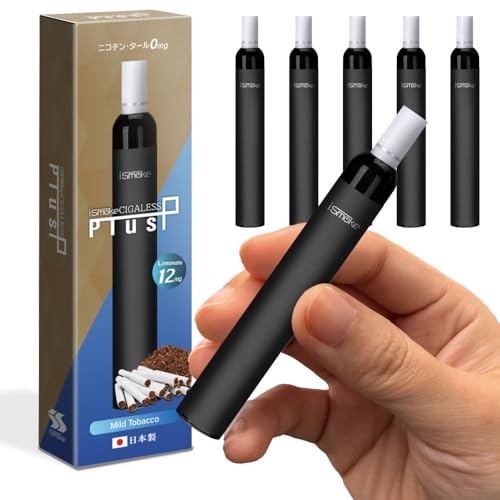 iSmoke Cigaless Plus �d�q�^�o�R �^�[�� �j�R�`��0 VAPE �x�C�v �d�q�^�o�R �g���̂� �V�[�V�� �����^�� �X�^�[�^�[�L�b�g �{�� (�d�� 12mg, �}�C���h�^�o�R 5�{)